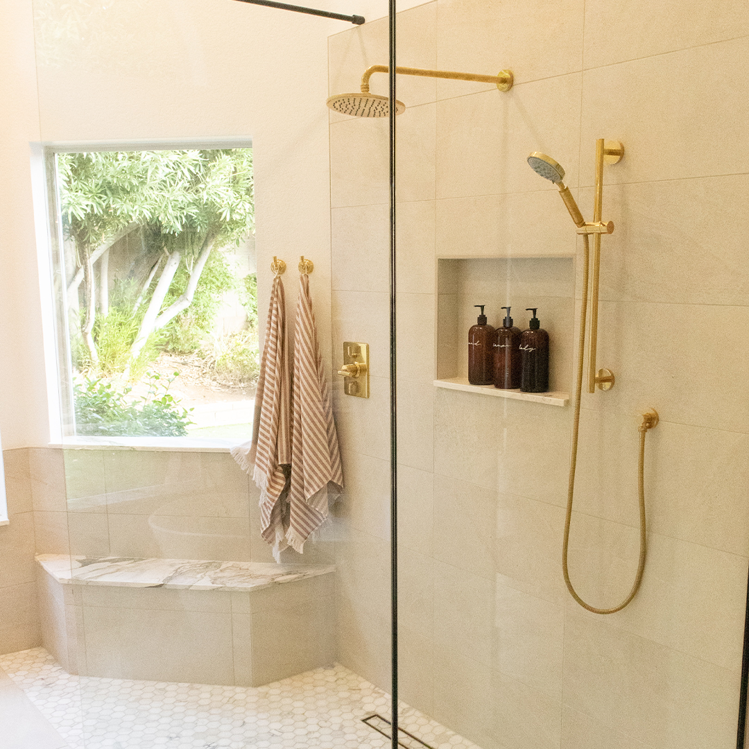 Glass enclosures for showers can help save space in a small bathroom